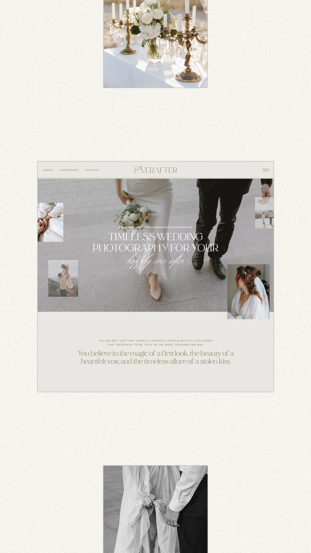 Screenshot of a Showit website template for wedding photographers